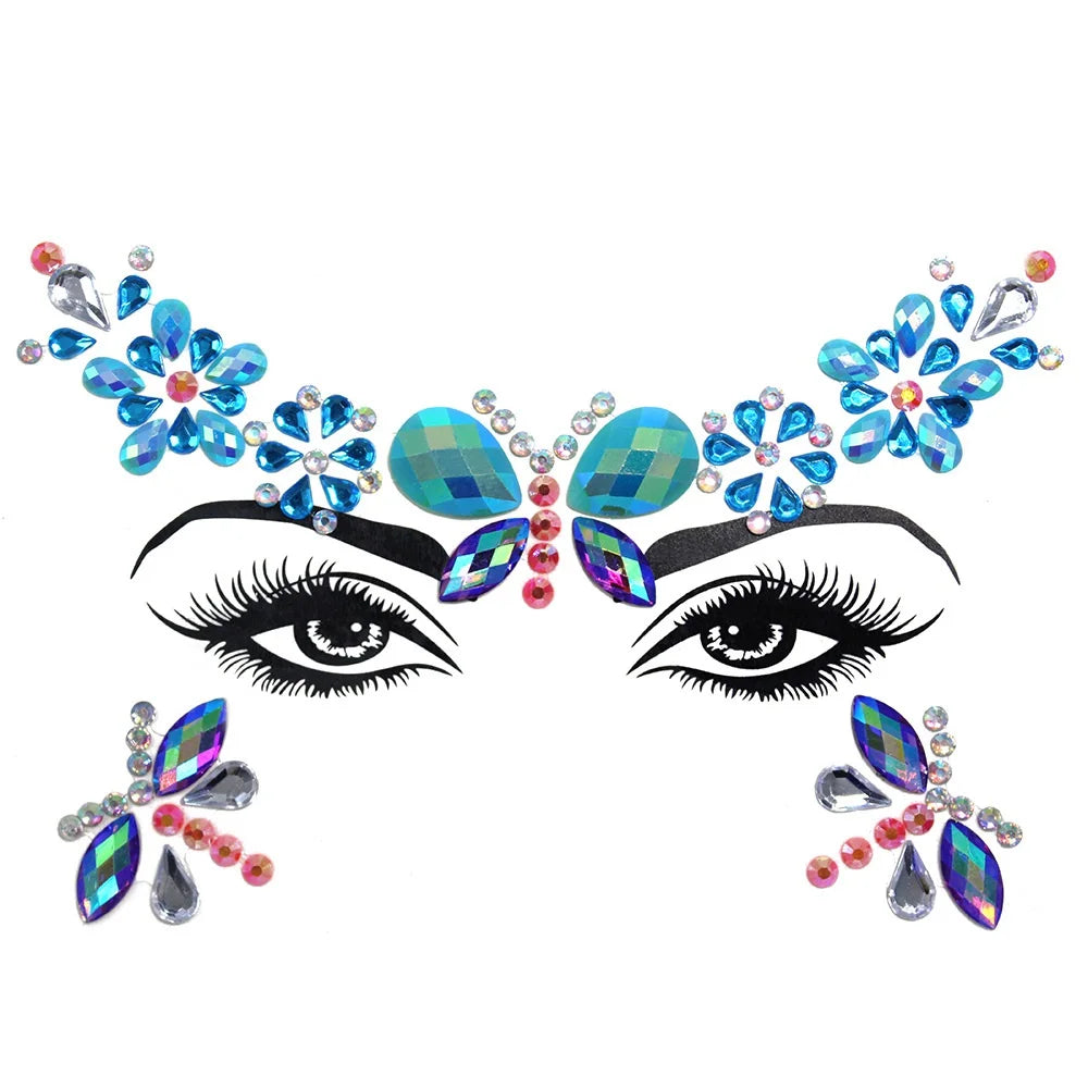 Edelsteine Face Tattoo