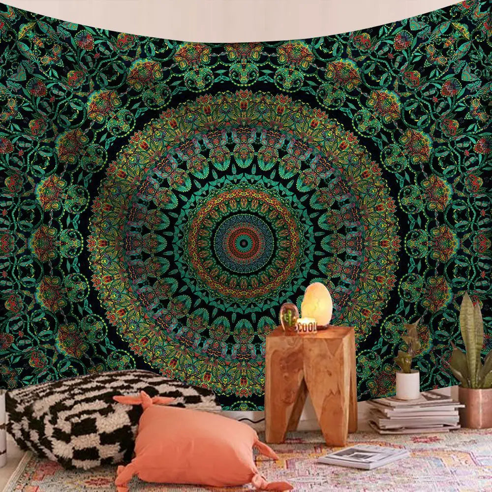 Farbiges Mandala Wandtuch