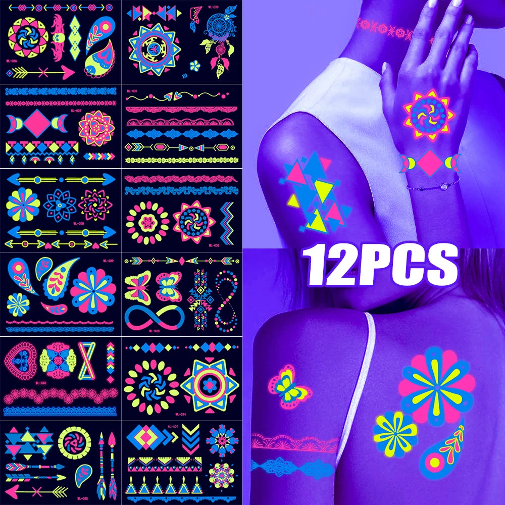 Temporary Tattoos UV Neon
