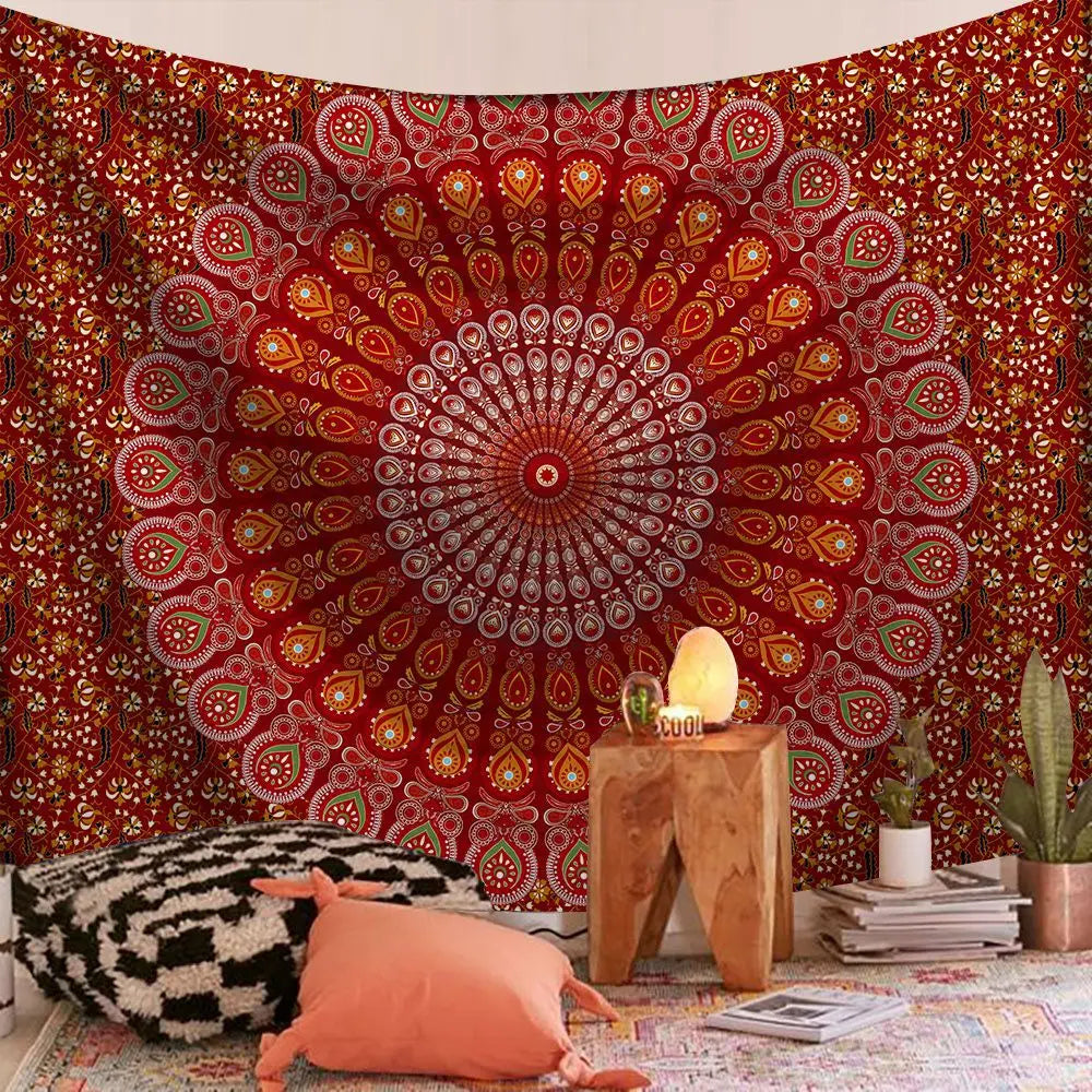 Farbiges Mandala Wandtuch