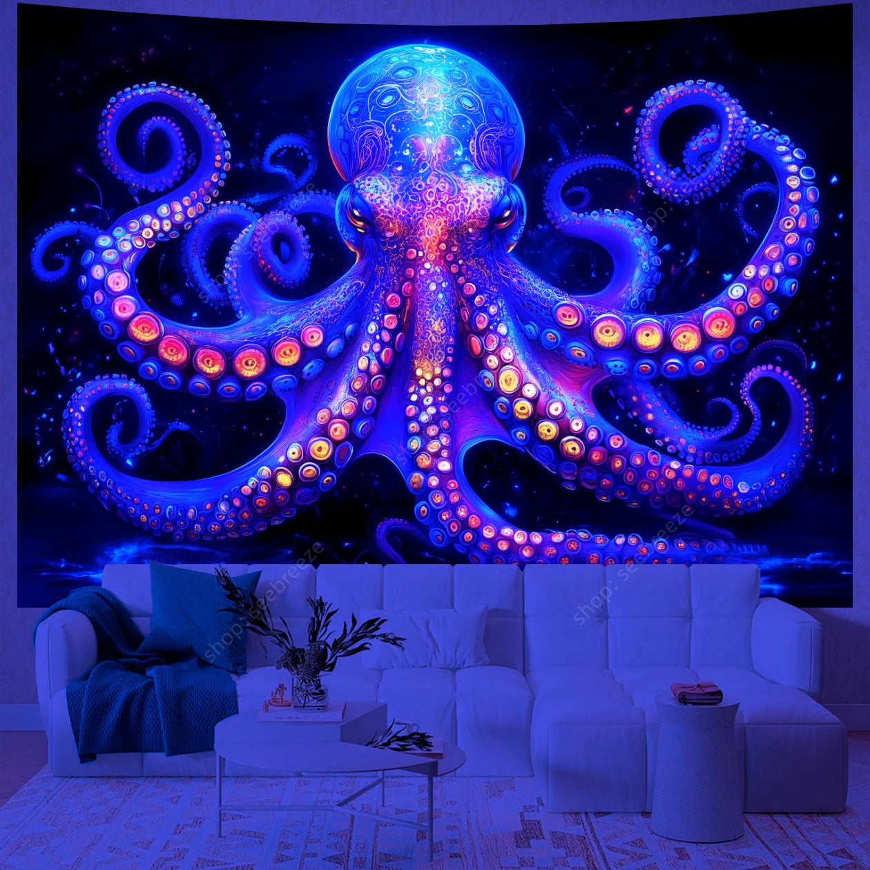 Oktopus UV Wandtuch