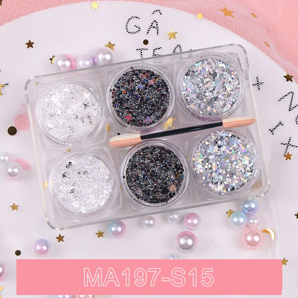 EyeShadow Glitzer 6 Farben