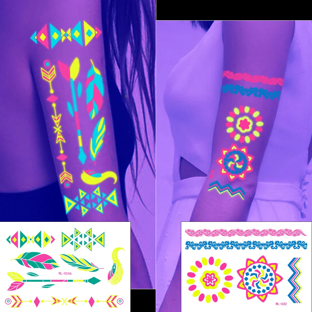 Temporary Tattoos UV Neon