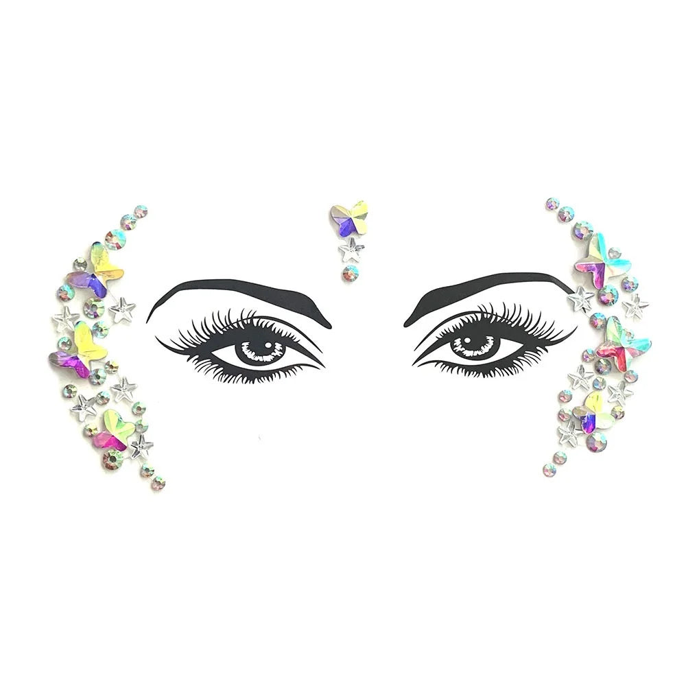 Edelsteine Face Tattoo