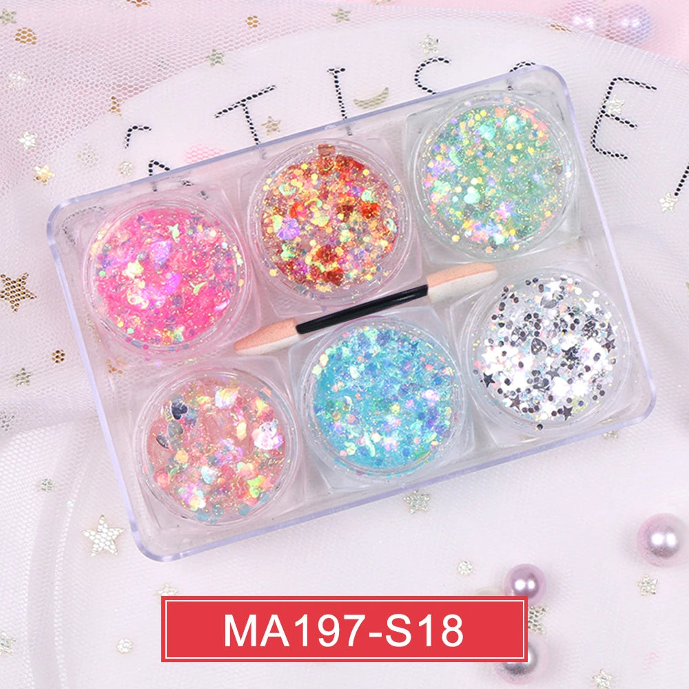 EyeShadow Glitzer 6 Farben