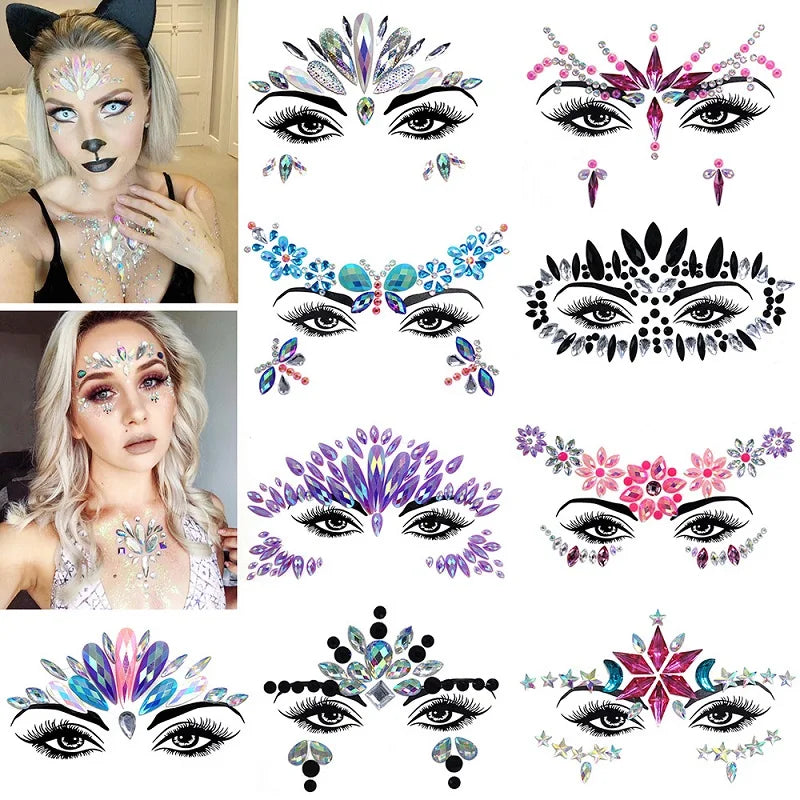 Edelsteine Face Tattoo