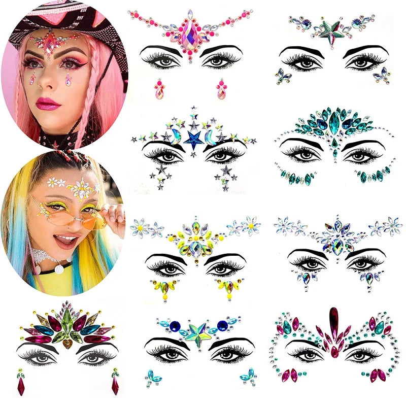 Edelsteine Face Tattoo