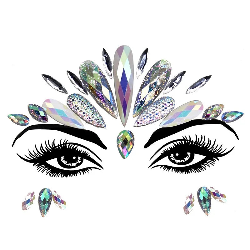 Edelsteine Face Tattoo