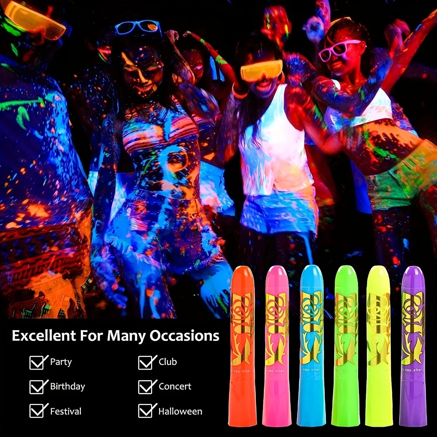UV Bodypaint Stifte 12 Stück