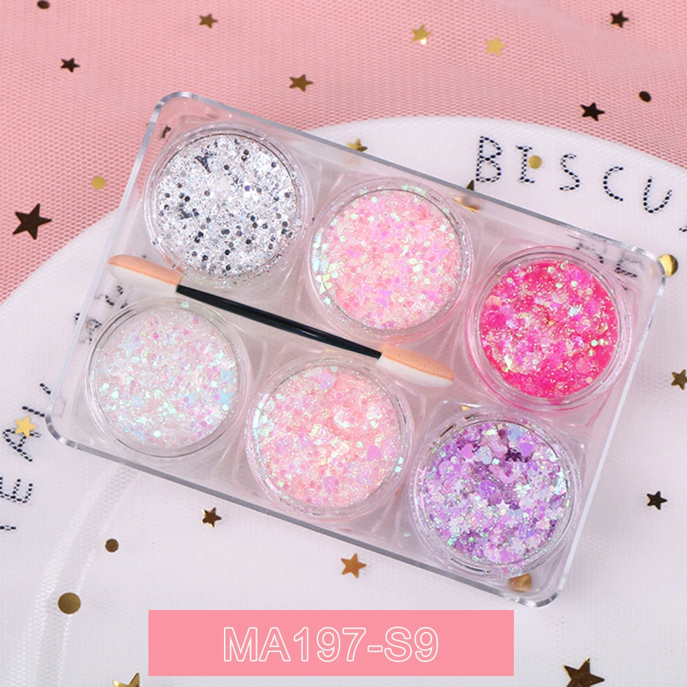 EyeShadow Glitzer 6 Farben