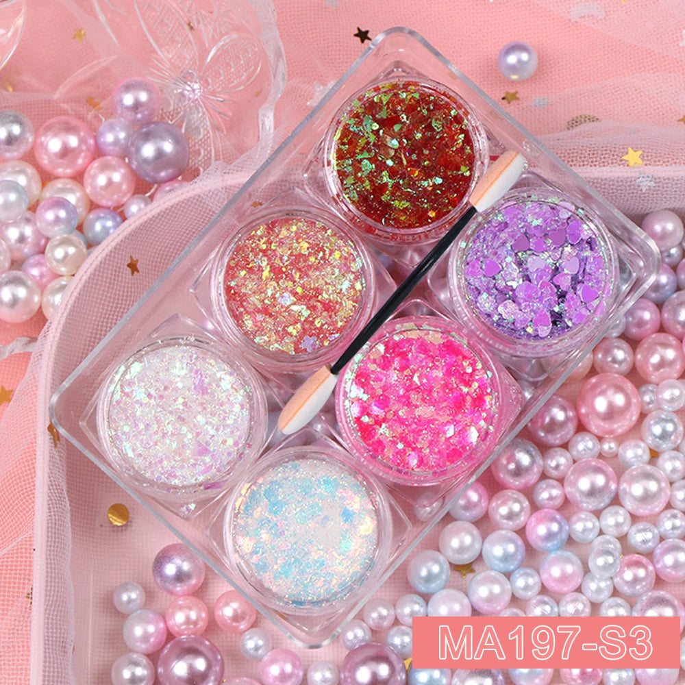 EyeShadow Glitzer 6 Farben