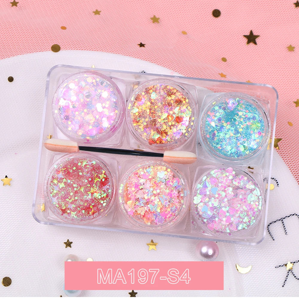 EyeShadow Glitzer 6 Farben