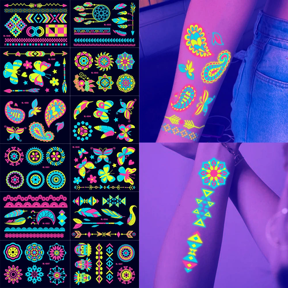 Temporary Tattoos UV Neon