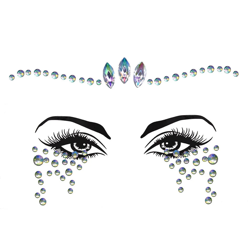 Edelsteine Face Tattoo
