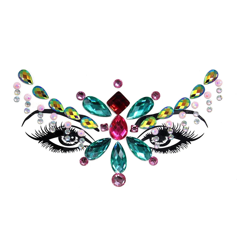 Edelsteine Face Tattoo