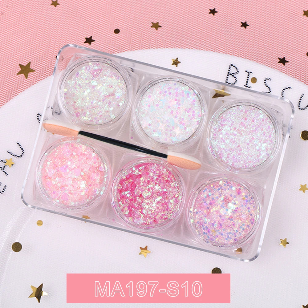 EyeShadow Glitzer 6 Farben