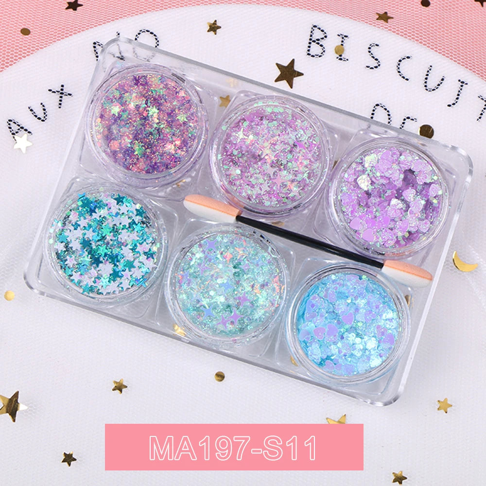 EyeShadow Glitzer 6 Farben