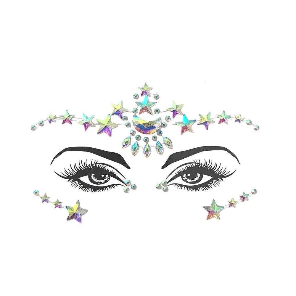 Edelsteine Face Tattoo