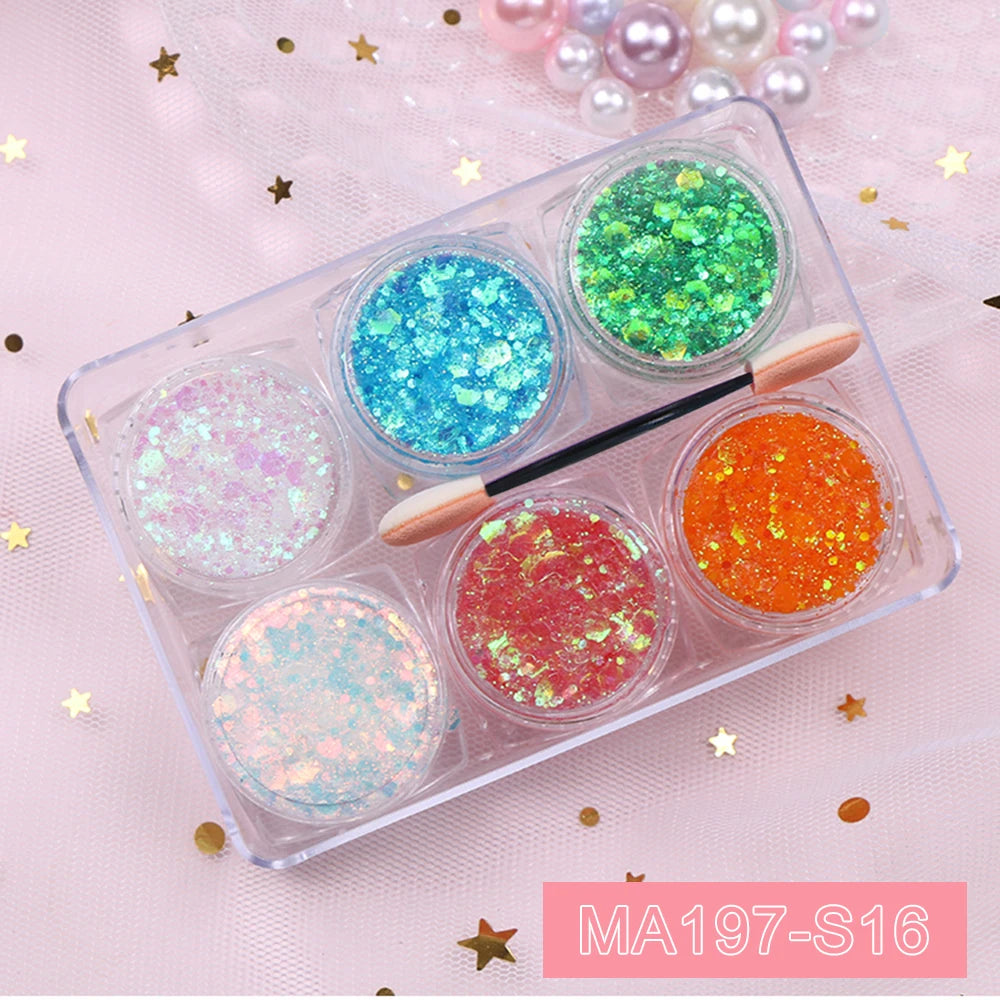 EyeShadow Glitzer 6 Farben