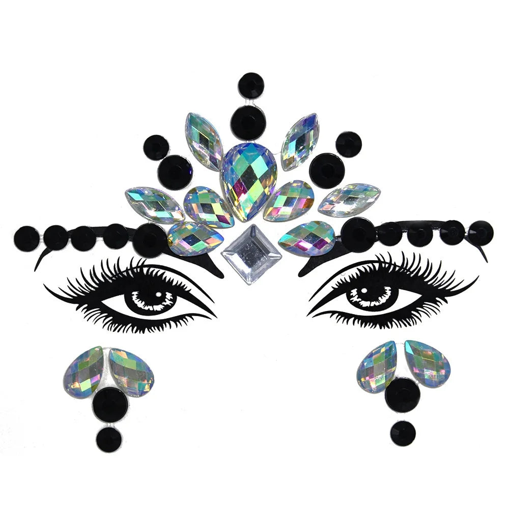 Edelsteine Face Tattoo
