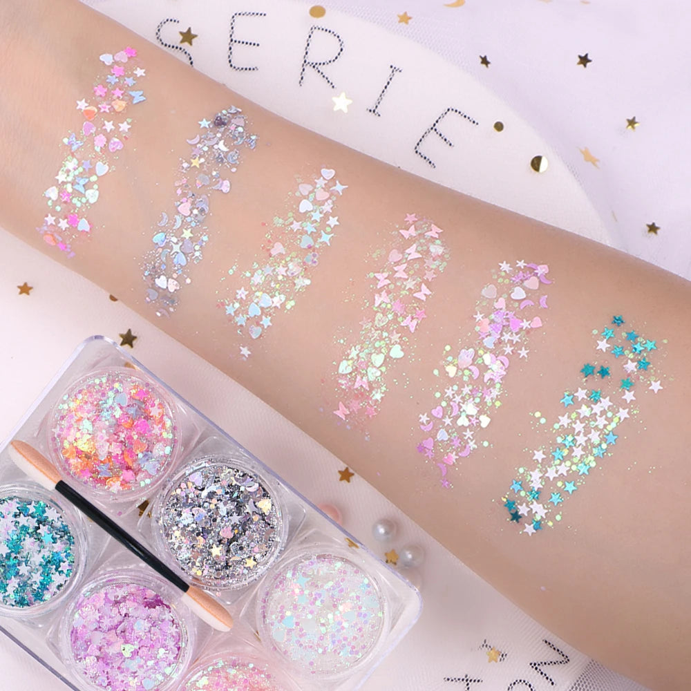 EyeShadow Glitzer 6 Farben