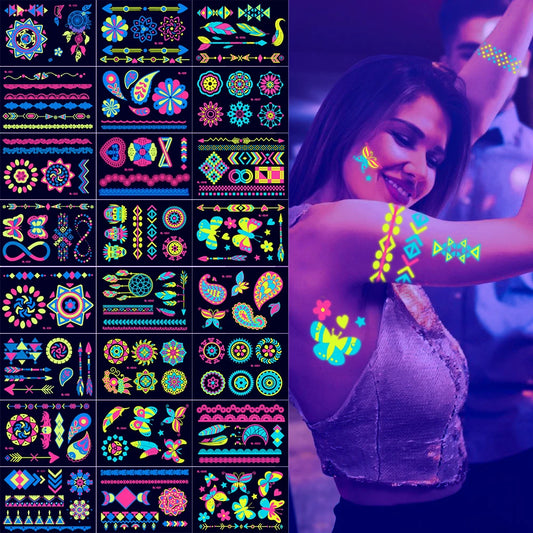 Temporary Tattoos UV Neon