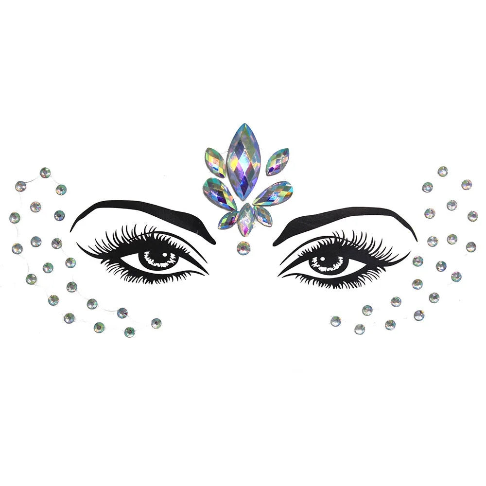 Edelsteine Face Tattoo
