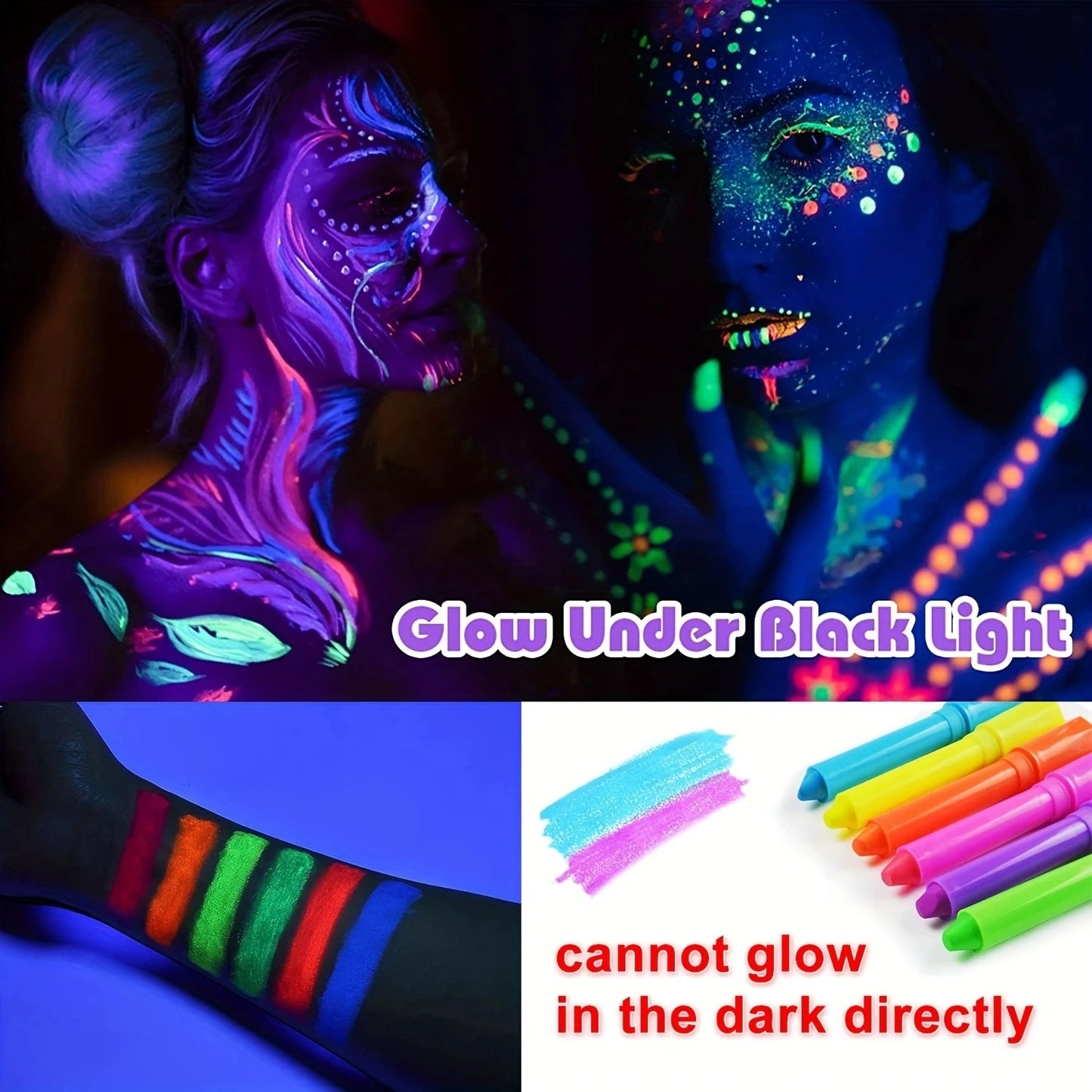 UV Bodypaint Stifte 12 Stück