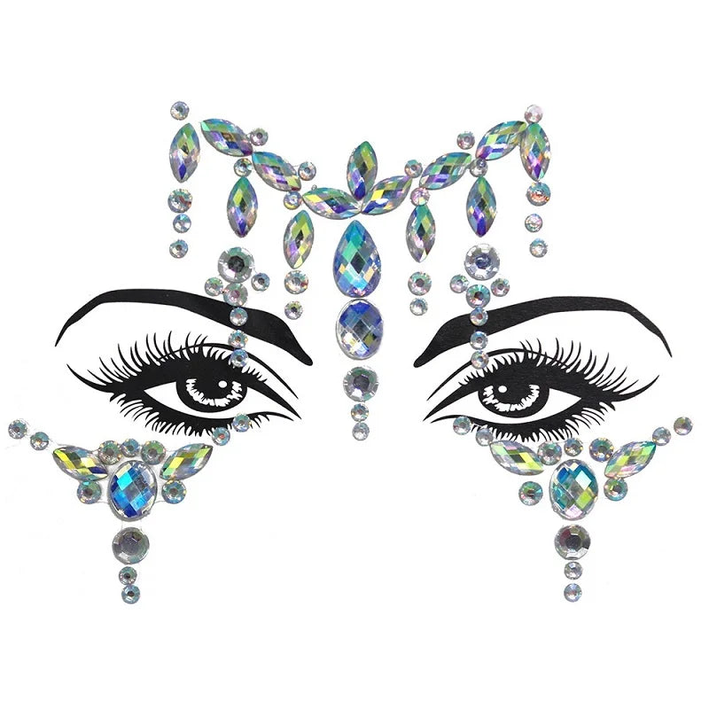 Edelsteine Face Tattoo