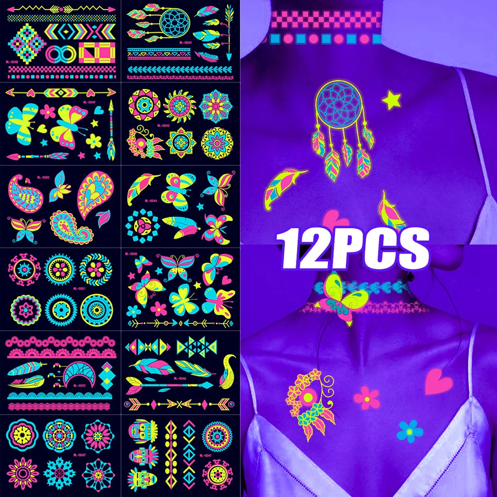 Temporary Tattoos UV Neon