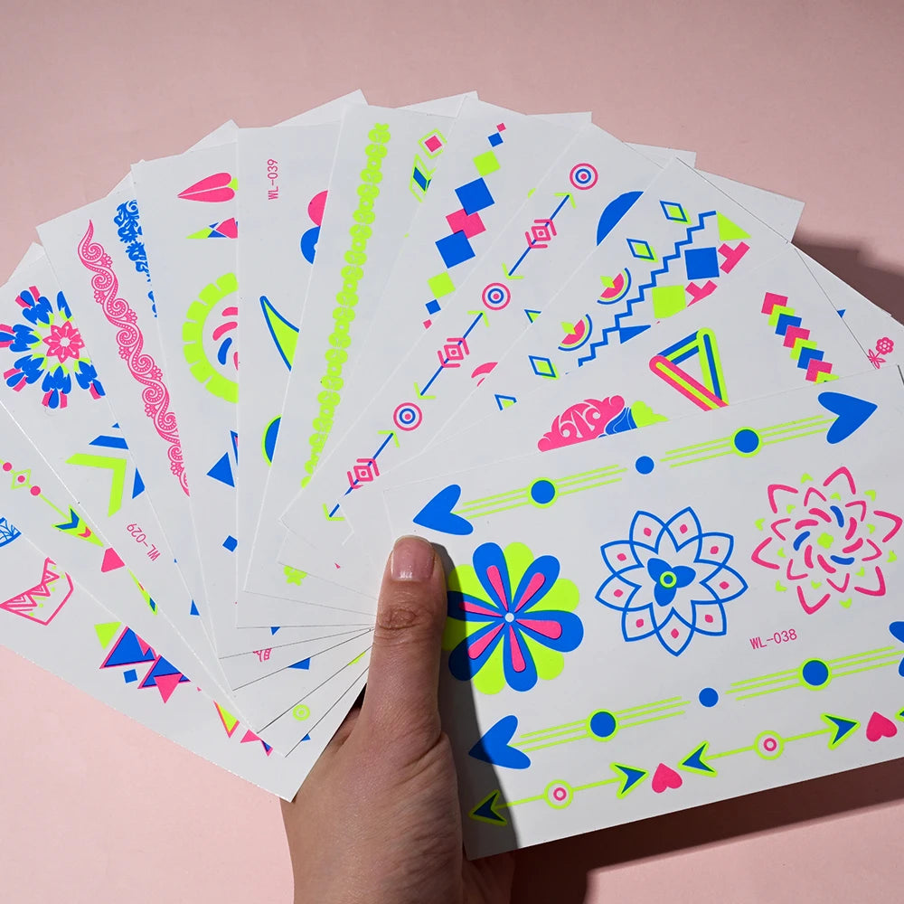 Temporary Tattoos UV Neon