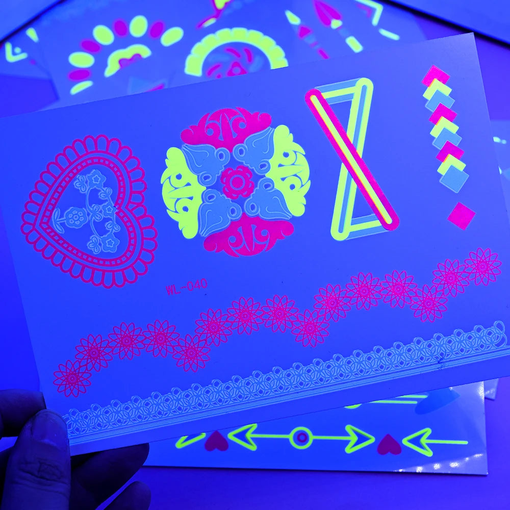 Temporary Tattoos UV Neon