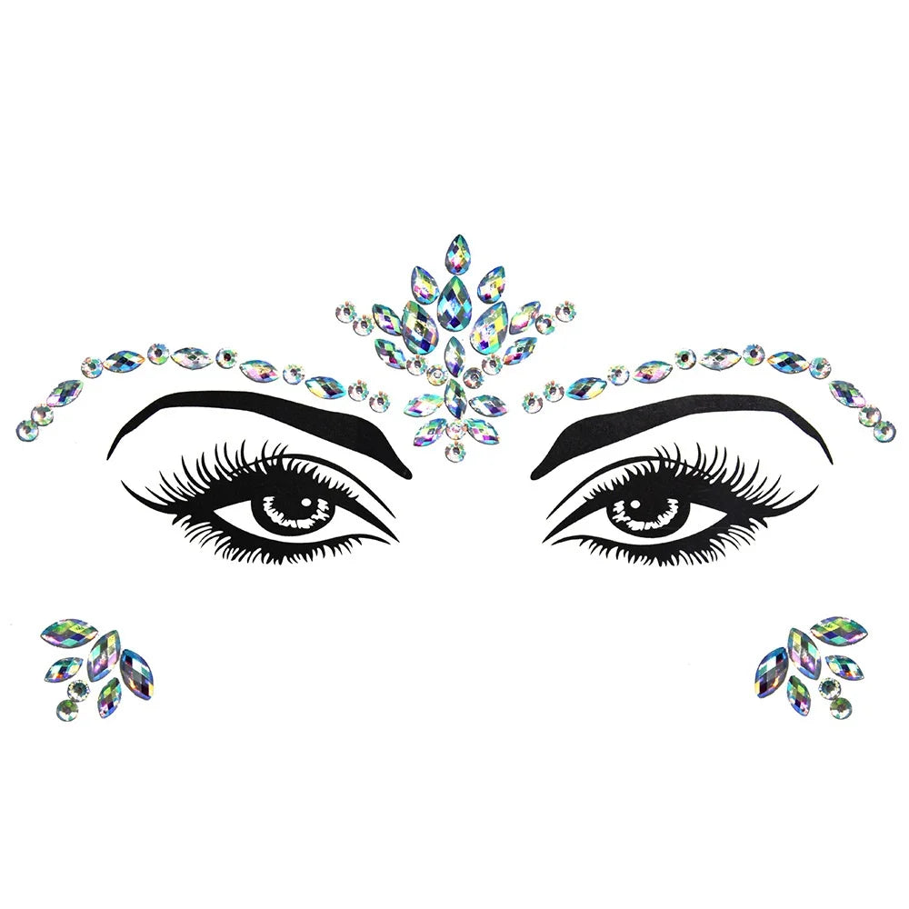Edelsteine Face Tattoo