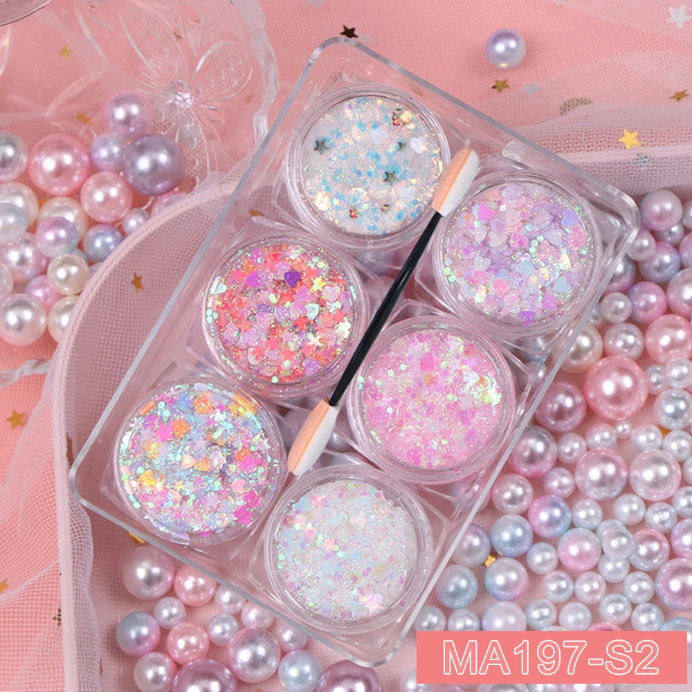 EyeShadow Glitzer 6 Farben