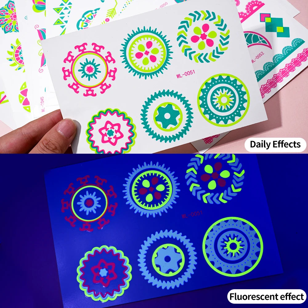 Temporary Tattoos UV Neon