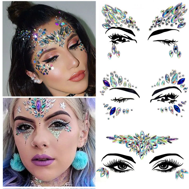 Edelsteine Face Tattoo