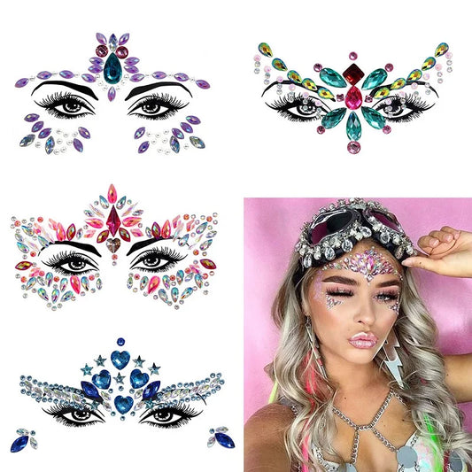 Edelsteine Face Tattoo