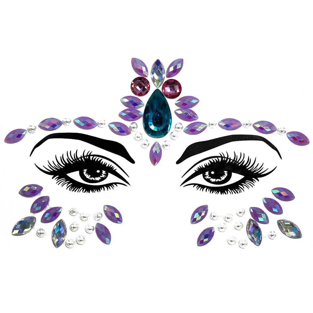 Edelsteine Face Tattoo