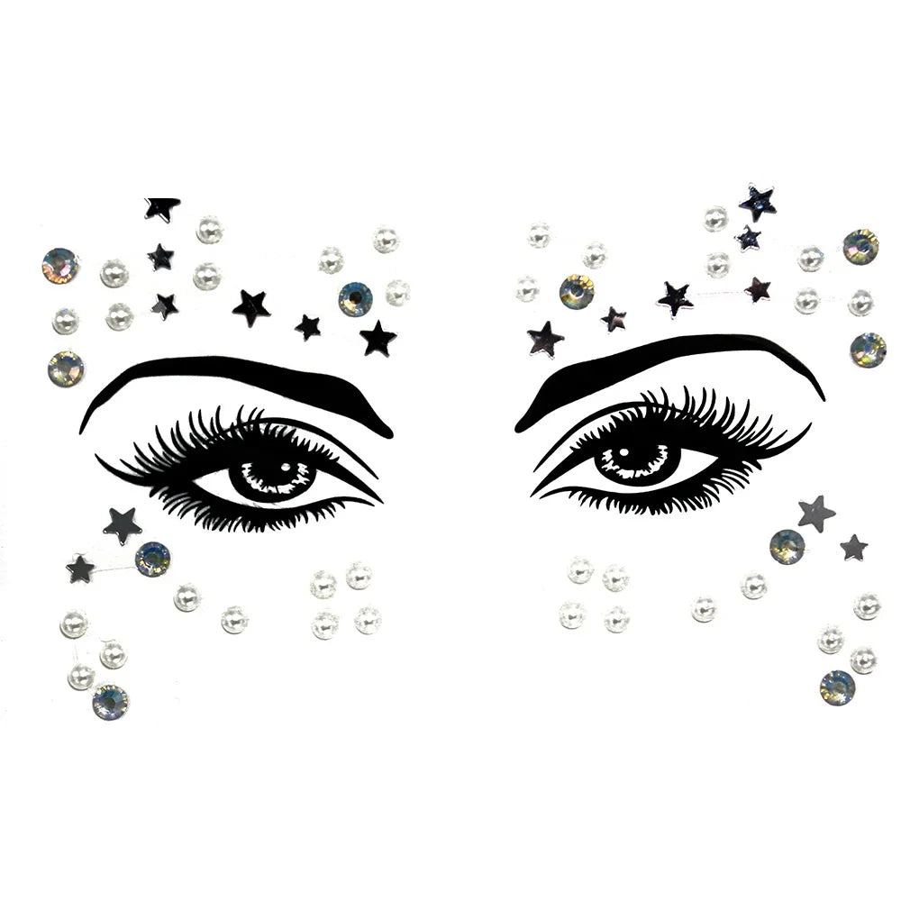 Edelsteine Face Tattoo