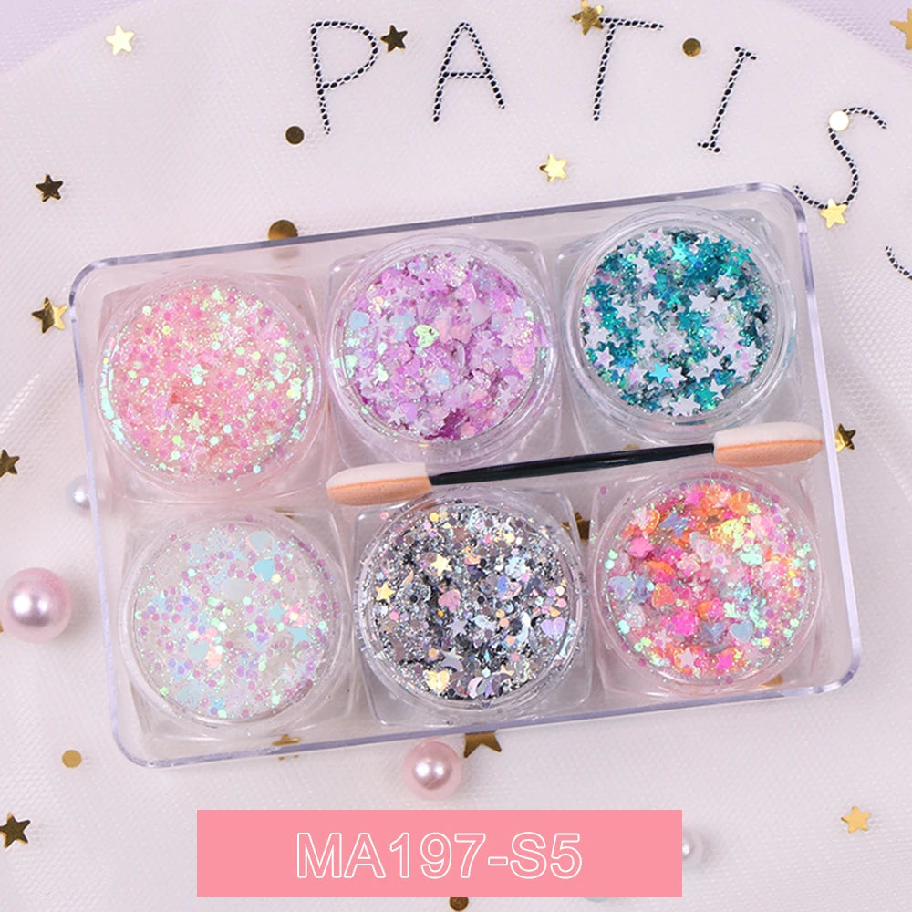 EyeShadow Glitzer 6 Farben