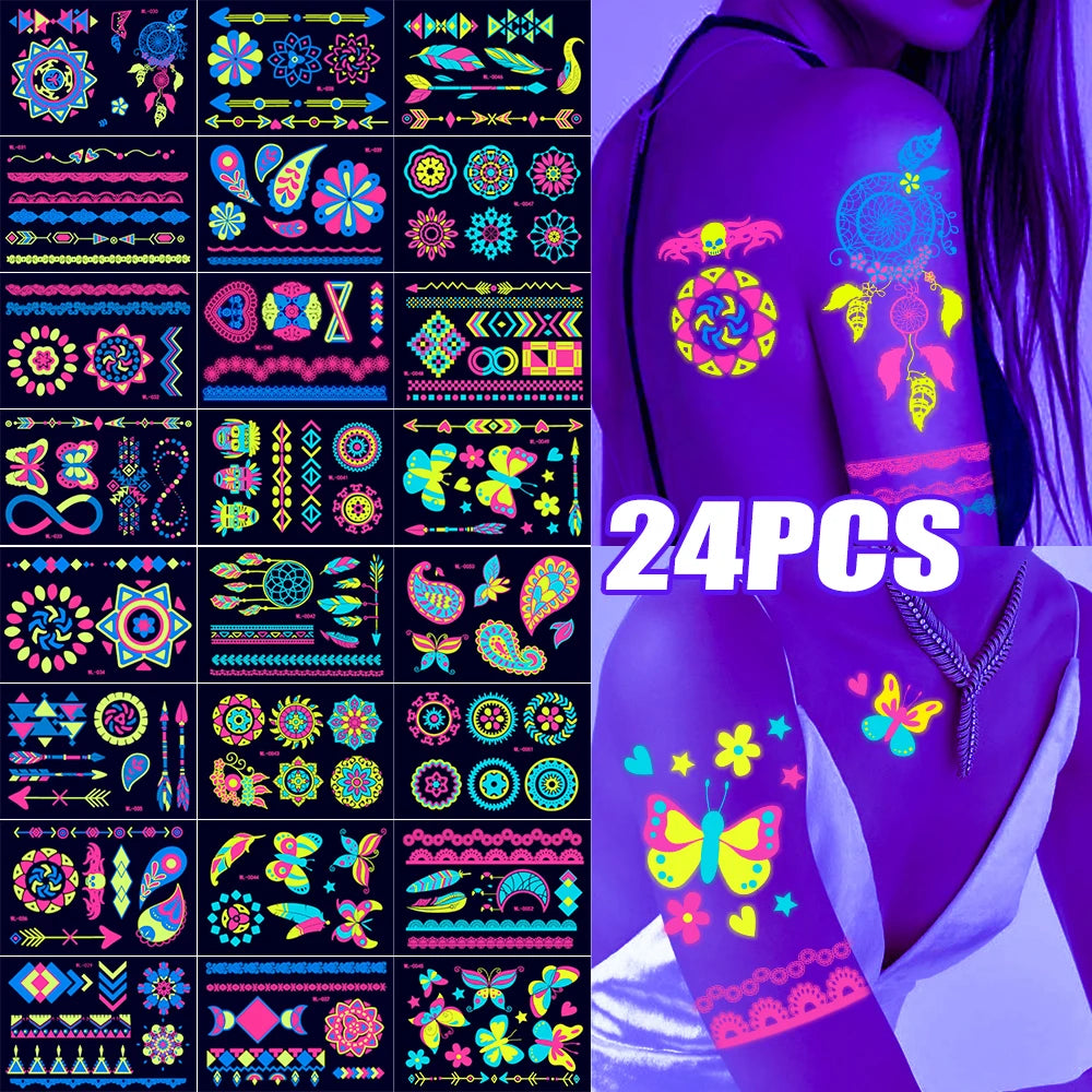 Temporary Tattoos UV Neon